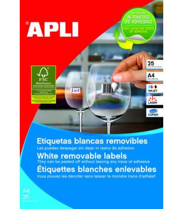 Apli Etiquetas Blancas Removibles 17.8 x 10.0mm 25 Hojas