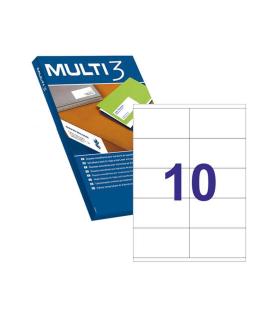 Multi3 Pack de 5.000 Etiquetas Blancas Cantos Rectos Tamaño 105.0X57.0mm con Adhesivo Permanente para Multiples Usos