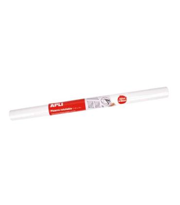 Apli Rollo de Pizarra Blanca Adhesivo Reposicionable - Tamaño 0.45x2m - Grosor 110m - Facil de Cortar - Apta para Superficies Li