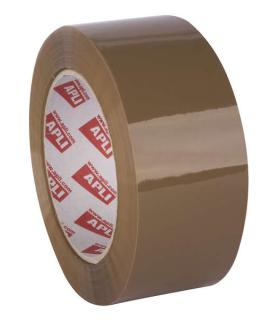Apli Precinto Basic Pp Acrilico - 48mm x 132m - Resistente al Agua y al Envejecimiento - Facil de Cortar - Marron Pack de 36