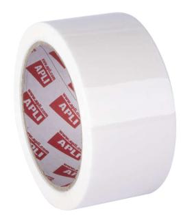 Apli Precinto Basic Pp Acrilico - 48mm x 66m - Resistente al Agua y a la Rotura - Facil de Cortar - Blanco Pack de 36