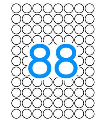 Apli Etiquetas A5 Amarillas Ø 16.0mm 8 Hojas