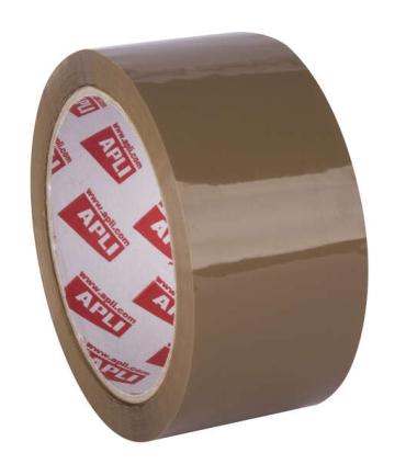 Apli Precinto Premium Pp Solvente - 48mm x 66m - Resistente al Agua y a la Intemperie - Facil de Cortar - Marron Pack de 36