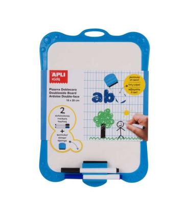 Apli Pizarra Blanca Rigida con Borrador y Rotuladores - Tamaño 180 x 280 mm