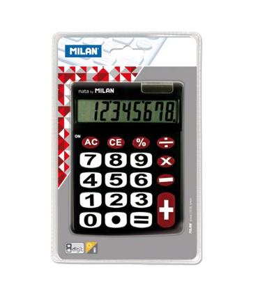 Milan Calculadora de Sobremesa - 10 Digitos - Teclas Grandes - Tecla Rectificacion Entrada de Datos - Color Negro