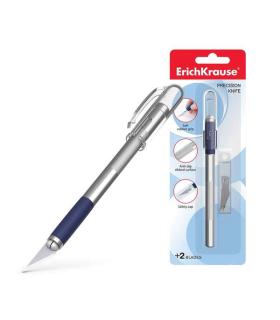 Erichkrause Cuchillo de Papeleria - Cuchillos de Precision para Cortes de Papel - Cuerpo Metalico con Agarre de Goma - Cuchilla.