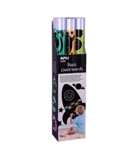 Apli Expositor Pizarras Negras y Adhesivas con Formas de Animales - Medida 100x60cm - 6 Modelos Diferentes - Adhesivo Removible.