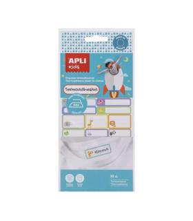 Apli Pack de 35 Etiquetas Textiles Termoadhesivas - Resistentes a Lavadora y Secadora - Tamaños Surtidos - Colores Surtidos