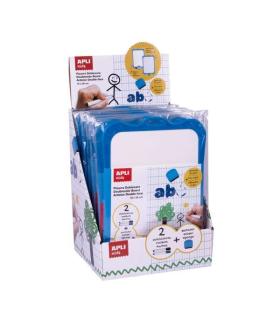 Apli Expositor de 10 Pizarras Blancas Rigidas con Borrador y Rotuladores - Tamaño 180 x 280 mm