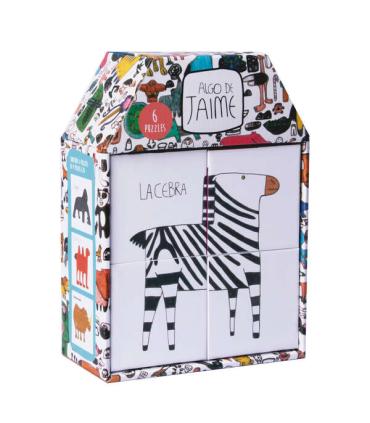Apli Rompecabezas Infantil de 4 Cubos - Diseños de Animales - Medida 7x7cm - Desarrollo de Habilidades - Ilustrado por Jaime..
