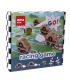 Apli Racing Game Juego de Mesa - Tablero Despegable - 4 Piezas de Madera con Forma de Coche - Dado de Colores - Enseña a Respeta