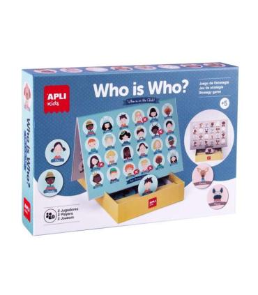 Apli Juego Quien es Quien - Tablero de 28 x 96 cm, 48 Piezas Ø 60 mm