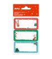 Apli Etiquetas Adhesivas Navideñas Muerdago - 9 Etiquetas Rectangulares con Cantos Redondeados - 3 Diseños Distintos - Adhesivo 
