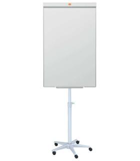 Nobo Pizarra Conferencia Movil Acero Lacado Impression PRO - Pizarra de Acero Magnetico con Soporte Movil - Atril Movil - Limpie