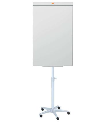 Nobo Pizarra Conferencia Movil Acero Lacado Impression PRO - Pizarra de Acero Magnetico con Soporte Movil - Atril Movil - Limpie