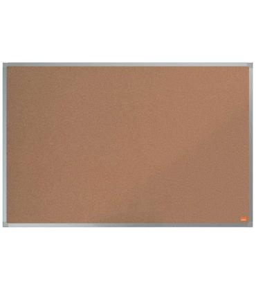 Nobo Essence Tablero de Anuncios de Corcho 900x600mm - Montaje en Esquinas - Superficie de Corcho - Marco de Aluminio Anodizado.