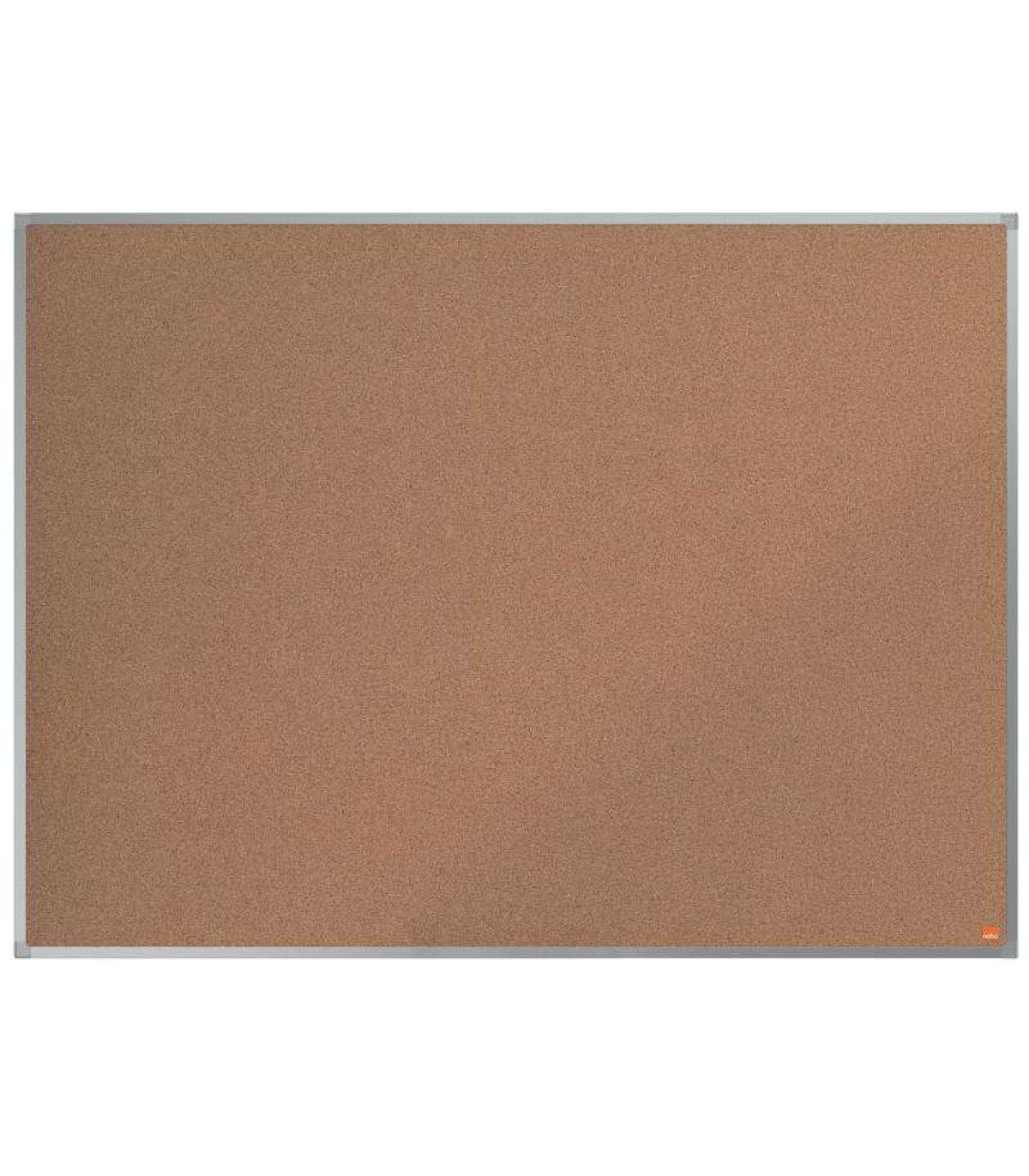Nobo Essence Tablero de Anuncios de Corcho 1200x900mm - Montaje en Esquinas - Superficie de Corcho - Marco de Aluminio Anodizado