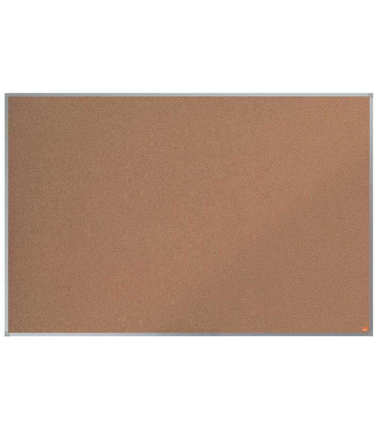 Nobo Essence Tablero de Anuncios de Corcho de 1500x1000mm - Montaje en Esquinas - Superficie Natural - Marco de Aluminio Anodiza