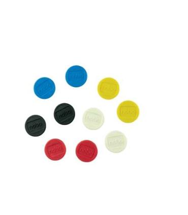 Nobo Pack de 10 Imanes Magneticos para Pizarra Blanca - 24mm - Colores Surtidos