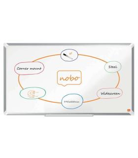 Nobo Premium Plus Pizarra Magnetica de Acero Lacado Panoramica 890x500mm - Montaje en Esquina - Blanco
