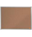 Nobo Essence Tablero de Anuncios de Corcho 600x450mm - Montaje en Esquinas - Superficie de Corcho - Marco de Aluminio Anodizado 