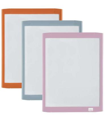 Nobo Mini Pizarra Magnetica con Marco de Color 216x280mm - Varios Colores - Rotulador y Borrador Incluidos - Almohadillas Adhesi