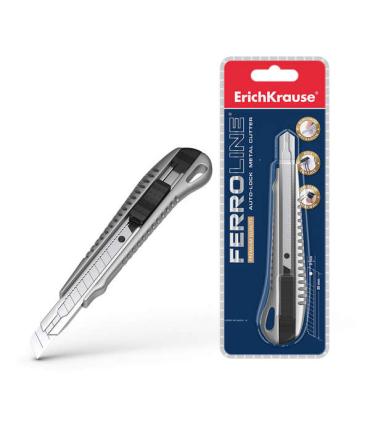 Erichkrause Cuter Metalico con Fijador Automatico - Sistema de Retencion de Cuchilla Autobloqueo - Partidor Incorporado - Color.