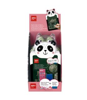 Apli Expositor de 9 Packs de Pizarra para Tiza con Forma de Animal + Caja de 3 Tizas de Colores y Borrador - Medidas 260x155x15m