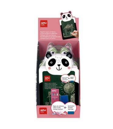 Apli Expositor de 9 Packs de Pizarra para Tiza con Forma de Animal + Caja de 3 Tizas de Colores y Borrador - Medidas 260x155x15m