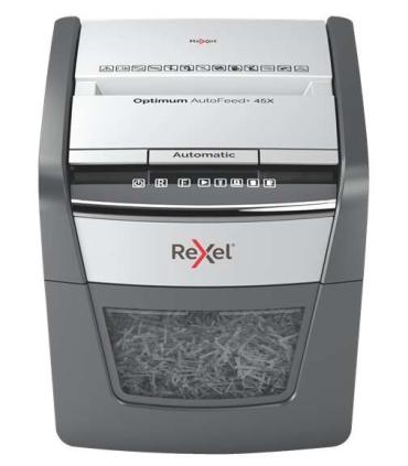 Rexel Optimum AutoFeed 45X Destructora Automatica de Corte en Particulas- 20L - Alimentacion Automatica 45 hojas - Ranura Manual