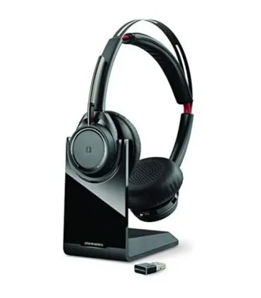 Plantronics Voyager Focus UC B825 Auriculares con Microfono Bluetooth 4.0 - Alcance hasta 30m - Autonomia hasta 12h - Base de Ca