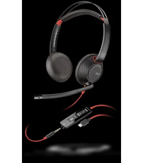 Plantronics Blackwire C5220 USB-C Auriculares con Microfono - Cancelacion de Ruido - Diadema Metalica Acolchada - Almohadillas..