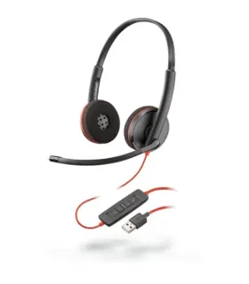 Plantronics Blackwire C3220 USB-A Auriculares con Microfono - Almohadillas Acolchadas - Controles en Cable - Color Negro