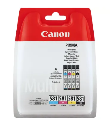 Canon CLI581 Pack de 4 Cartuchos de Tinta Originales - 2103C004