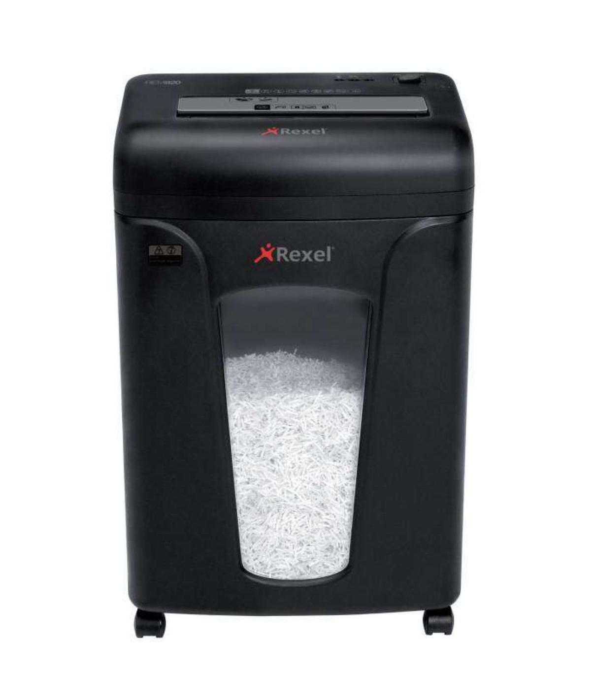 Rexel Mercury Destructora Microcorte - Antiatasco - Hasta 8 Hojas - Destruye Grapas, Clips y Cds - Capacidad Papelera 21L, 220..