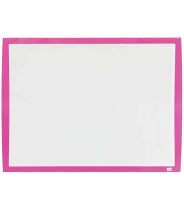 Nobo Pizarra Blanca Magnetica Pequeña 585x430 - Colores Vibrantes - Accesorios Incluidos - Fucsia