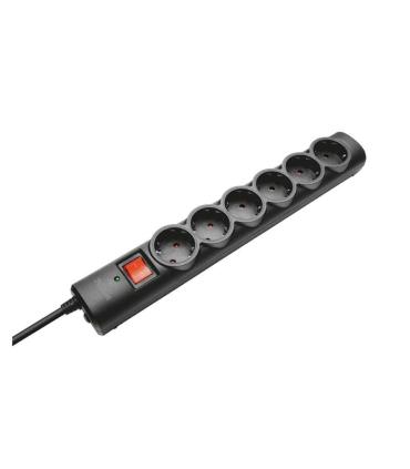 Trust 21059 Regleta de 6 Tomas + Proteccion Surge Negra