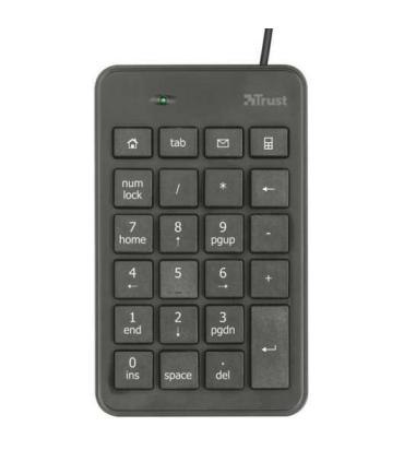 Trust Xalas Teclado Numerico USB - Ultra Delgado - 23 Teclas Perfil Bajo - Cable de 1.50m - Color Negro