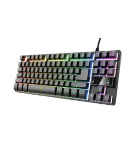 Trust Gaming GXT 833 Thado TKL Teclado Compacto USB - 12 Teclas Multimedia - Antighosting - Iluminacion LED - Cable Trenzado..