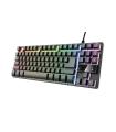 Trust Gaming GXT 833 Thado TKL Teclado Compacto USB - 12 Teclas Multimedia - Antighosting - Iluminacion LED - Cable Trenzado de 