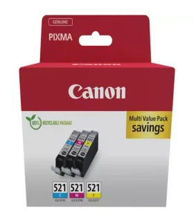 Canon CL521 Pack de 3 Cartuchos de Tinta Originales Cyan, Magenta y Amarillo - 2934B015