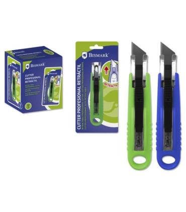 Bismark Cutter Profesional Retractil - Empuñadura de Plastico Pack de 12