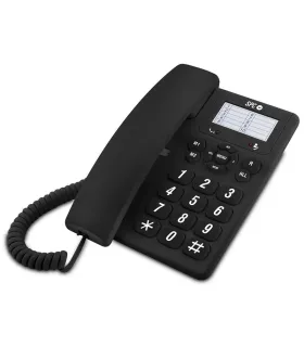 SPC Original Telefono Fijo Teclas Extragrandes - Diferentes Niveles de Timbre - 3 Memorias Directas - Para Mesa y Pared - Color.