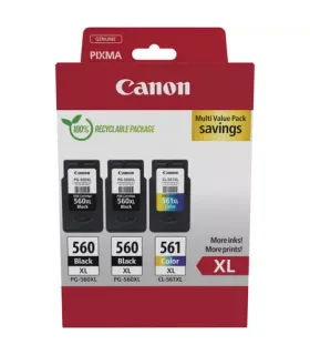 Canon PG-560XL/CL-561XL Pack de 3 Cartuchos de Tinta Originales - 3712C009
