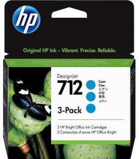 HP 712 Cyan Pack de 3 Cartuchos de Tinta Originales - 3ED77A