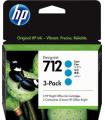HP 712 Cyan Pack de 3 Cartuchos de Tinta Originales - 3ED77A