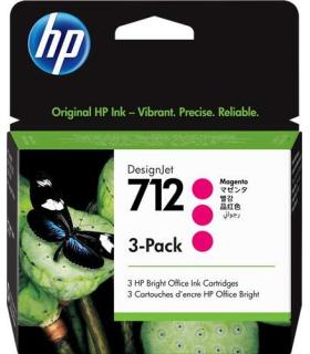 HP 712 Magenta Pack de 3 Cartuchos de Tinta Originales - 3ED78A
