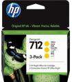 HP 712 Amarillo Pack de 3 Cartuchos de Tinta Originales - 3ED79A