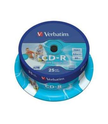 Verbatim CD-R Printables 52x 700MB (Tarrina 25 Uds