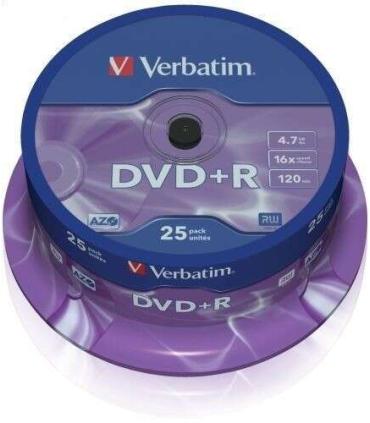 Verbatim DVD+R 16x 4.7GB (Tarrina 25 Uds